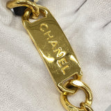 【5ic3064】シャネル ベルト チェーンベルト ゴールド ブラック ゴールド金具【中古】レディース
