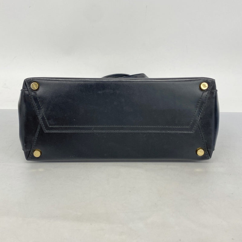 【5ic3075】サルヴァトーレフェラガモ ハンドバッグ ヴァラ レザー ブラック ゴールド金具【中古】レディース
