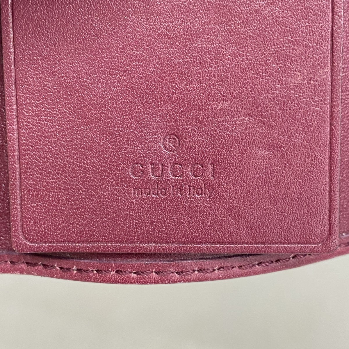 5ic3524】グッチ キーケース グッチシマ 257007 レザー ボルドー