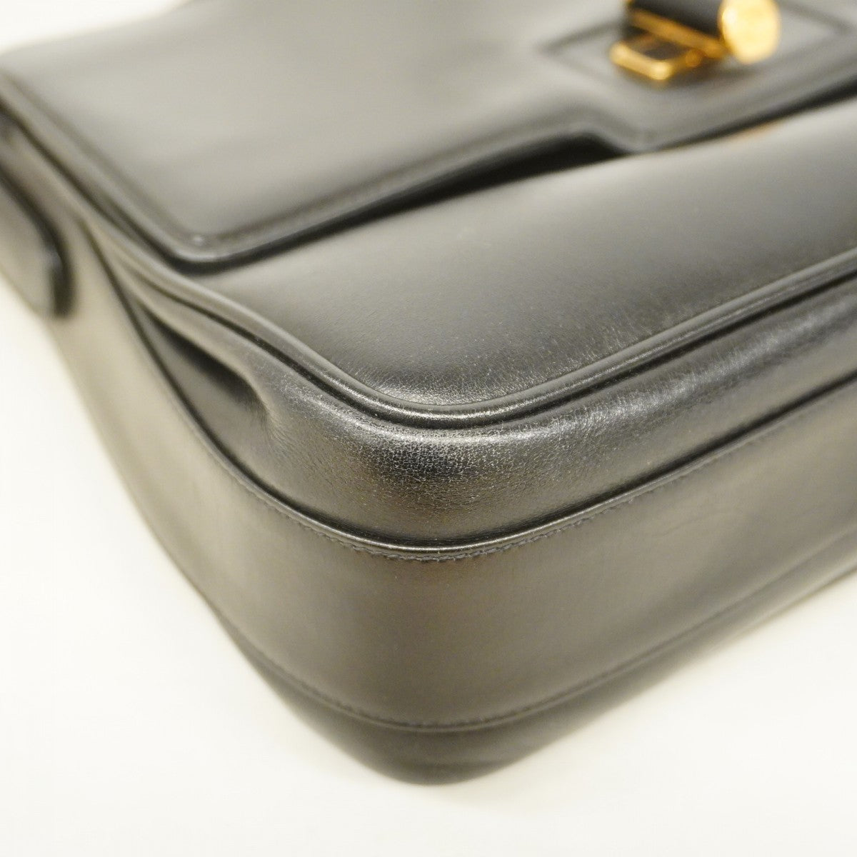 【5ic3627】グッチ ショルダーバッグ 001 110 0516 レザー ブラック ゴールド金具【中古】レディース
