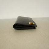 【5ic3629】グッチ 長財布 GGマーモント 428740 レザー ブラック ゴールド金具【中古】メンズ