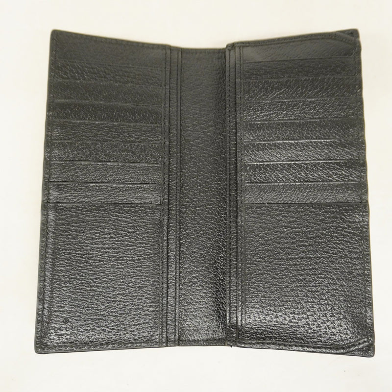 【5ic3629】グッチ 長財布 GGマーモント 428740 レザー ブラック ゴールド金具【中古】メンズ