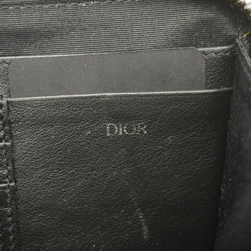 【5ic3650】クリスチャンディオール ショルダーバッグ オブリーク キャンバス ネイビー シルバー金具【中古】レディース