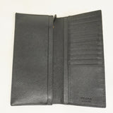 【5ic3652】プラダ 長財布 サフィアーノ レザー ブラック ゴールド金具【中古】メンズ