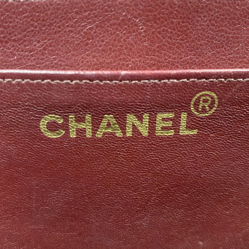 【5ic3705】シャネル ショルダーバッグ デカマトラッセ Wチェーン ラムスキン ブラック ゴールド金具【中古】レディース