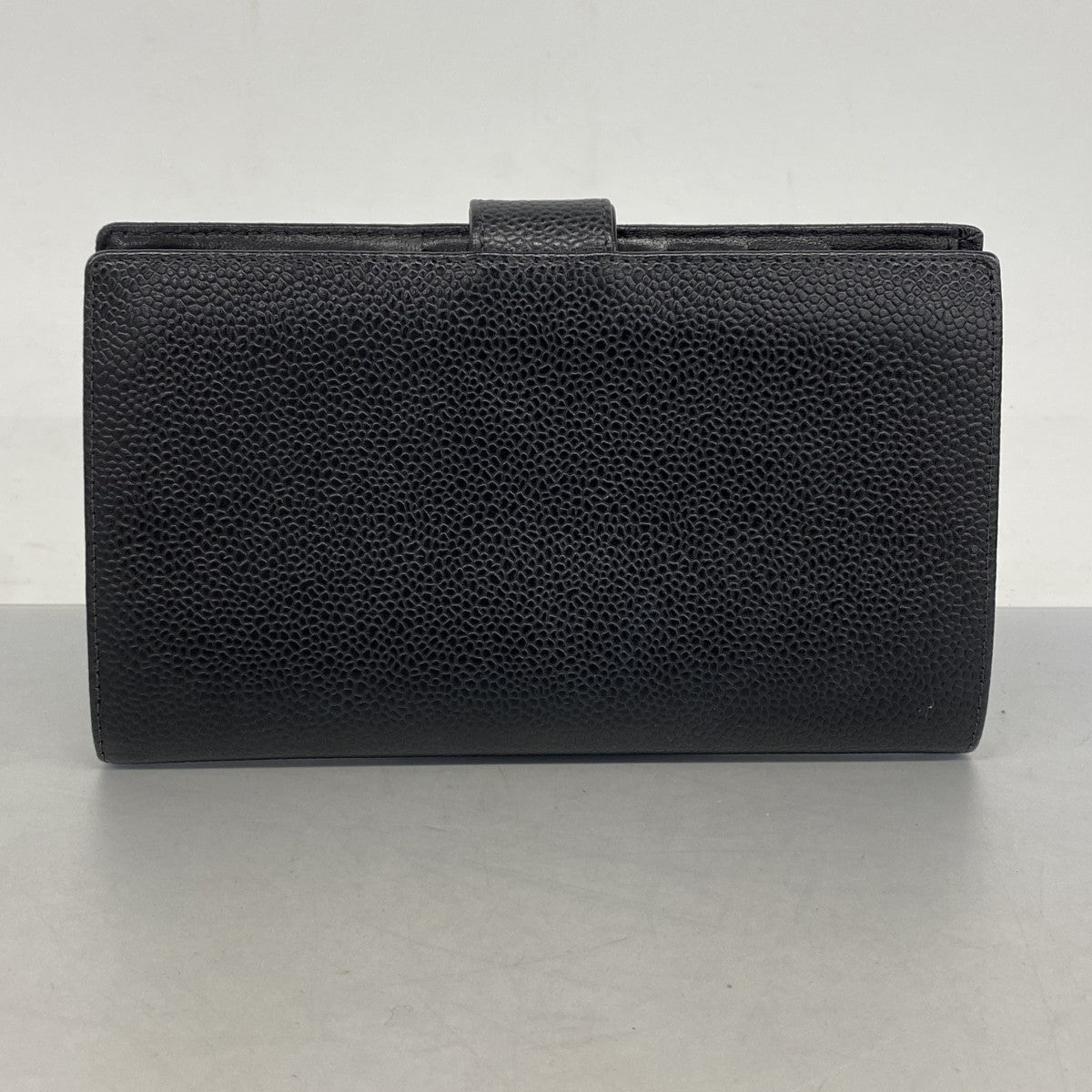 【5ic3706】シャネル 長財布 キャビアスキン ブラック ゴールド金具【中古】レディース