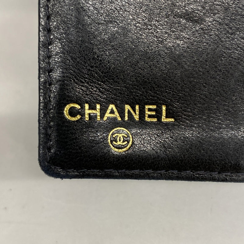 【5ic3706】シャネル 長財布 キャビアスキン ブラック ゴールド金具【中古】レディース