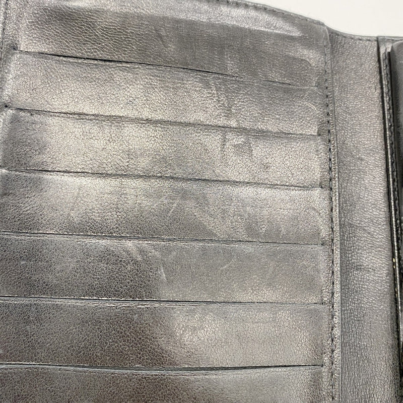 【5ic3706】シャネル 長財布 キャビアスキン ブラック ゴールド金具【中古】レディース