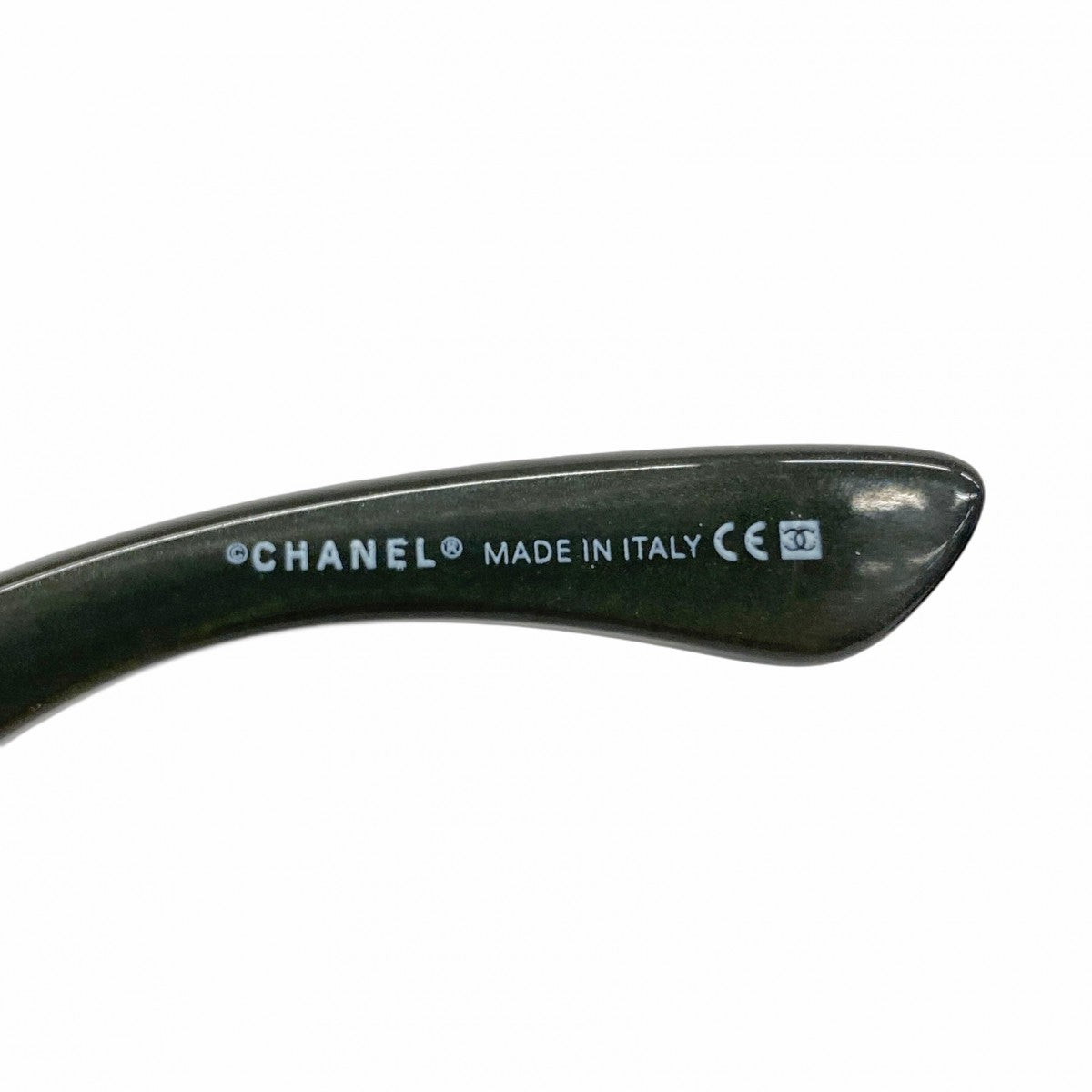 【5ic3707】シャネル サングラス 6018 プラスチック ブラック カーキ ブラウン シルバー金具【中古】レディース