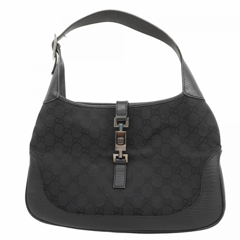m06【美品】グッチ　GGキャンバス　レザー　ブラック　ジャッキー　ハンドバッグ GUCCI グッチ GGキャンバス ジャッキー ハンドバッグ 002 1067