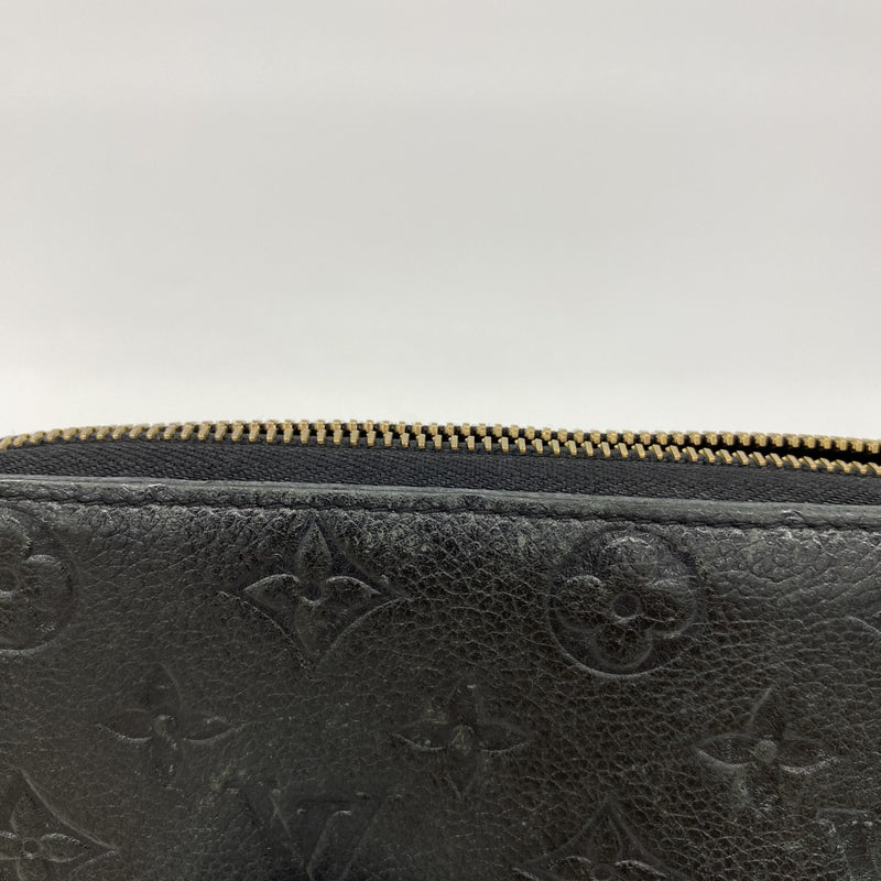 【5ic3724】ルイヴィトン 長財布 モノグラム・アンプラント ポルトフォイユクレマンス M60171 ノワール【中古】レディース