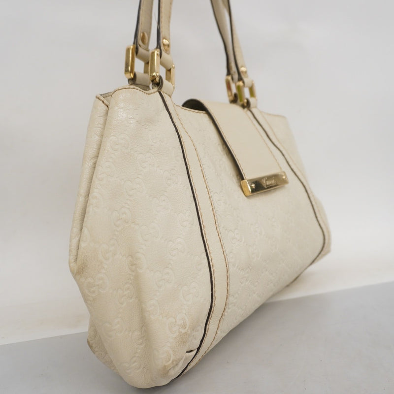 【5ic3728】グッチ ハンドバッグ グッチシマ 211937 レザー ホワイト シャンパンゴールド金具【中古】レディース