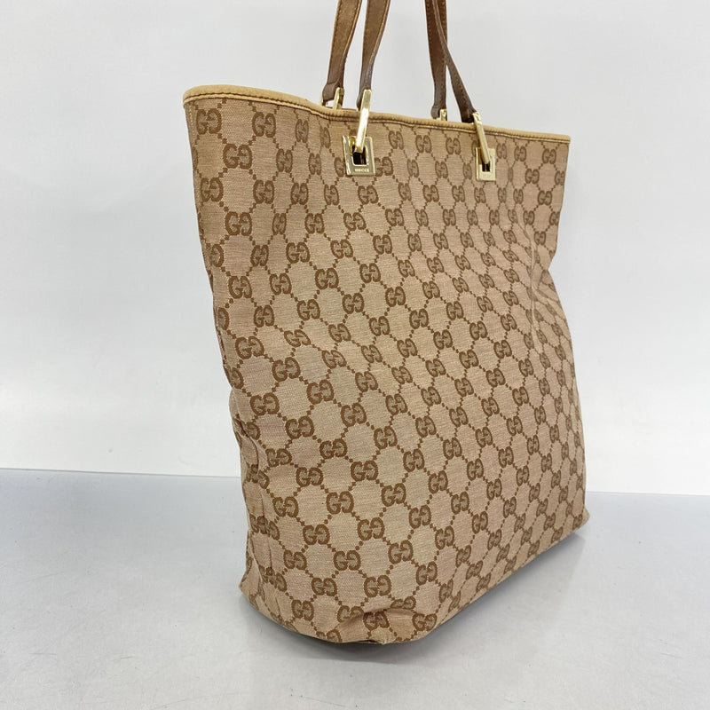 【5ic3733】グッチ トートバッグ GGキャンバス 002 1098 キャンバス ブラウン ピンクベージュ シャンパンゴールド金具【中古】レディース