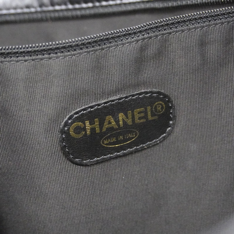 【5ic3738】シャネル ショルダーバッグ ラムスキン ブラック ゴールド金具【中古】レディース