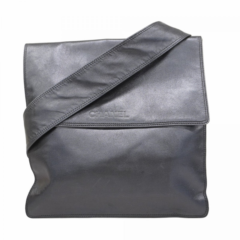 【5ic3738】シャネル ショルダーバッグ ラムスキン ブラック ゴールド金具【中古】レディース