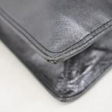 【5ic3738】シャネル ショルダーバッグ ラムスキン ブラック ゴールド金具【中古】レディース