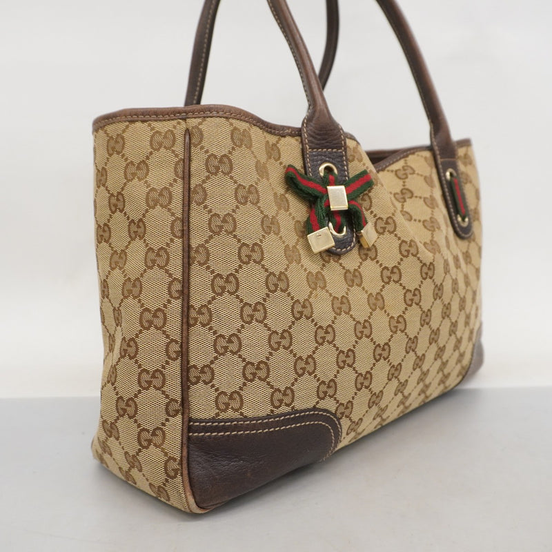 グッチ GGキャンバス シェリーライン 縦長 トートバッグ レザー ブラウン GUCCI GGキャンバス シェリーライン 縦長 トートバッグ レザー