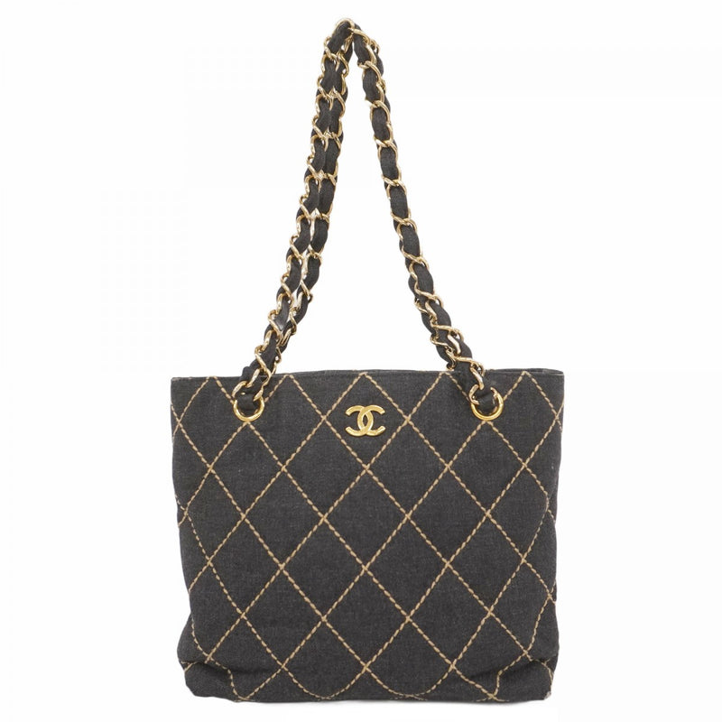 シャネル スエード ワイルドステッチ トートバッグ ショルダーバッグ シャネル CHANEL ワイルドステッチ トートバッグ ブラック