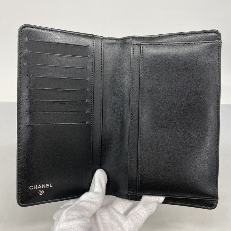 5ic4071-h】シャネル 長財布 マトラッセ カーフスキン ブラック