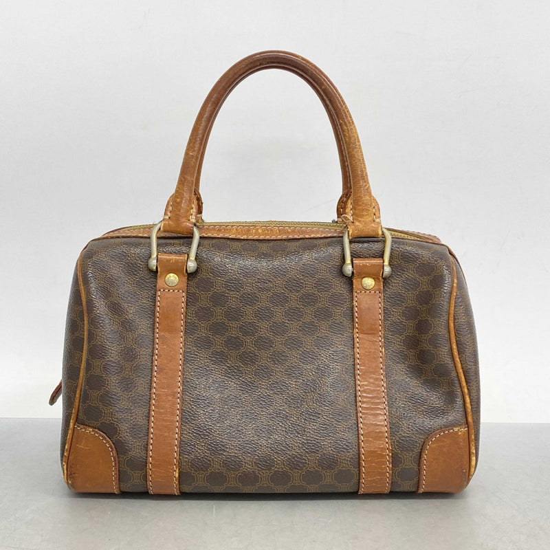 【極美品】セリーヌ ハンドバッグ 黒マカダム PVC ロゴ型押し ゴールド金具 極美品 CELINE セリーヌ ハンドバッグ DM99/1 マカダム柄