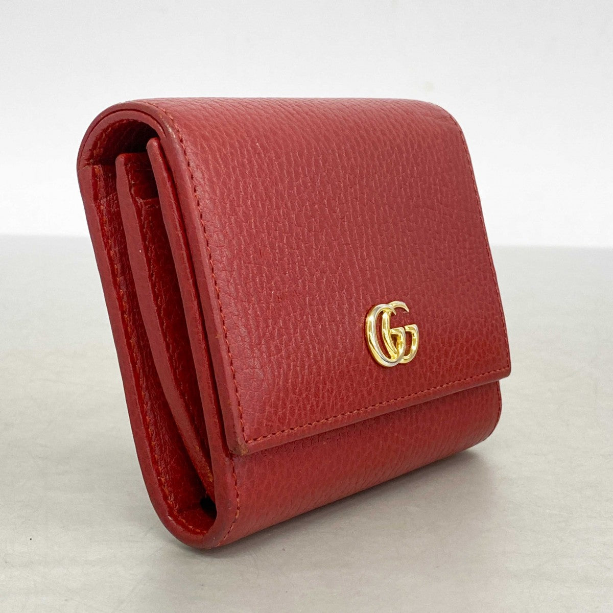 5id4194-h】グッチ 三つ折り財布 GGマーモント 598587 レザー