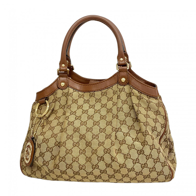 グッチ キャンバス トートバッグ GG柄 ロゴ型押し GUCCI グッチ トートバッグ ハンド キャンバス レザー GG柄 総柄