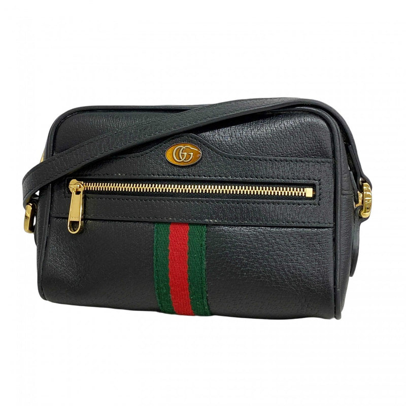 【GUCCI】ショルダーバッグ　シェリーライン　GG金具　レザー　ブラック GUCCI - 良品 グッチ GGスプリーム シェリーライン ショルダー
