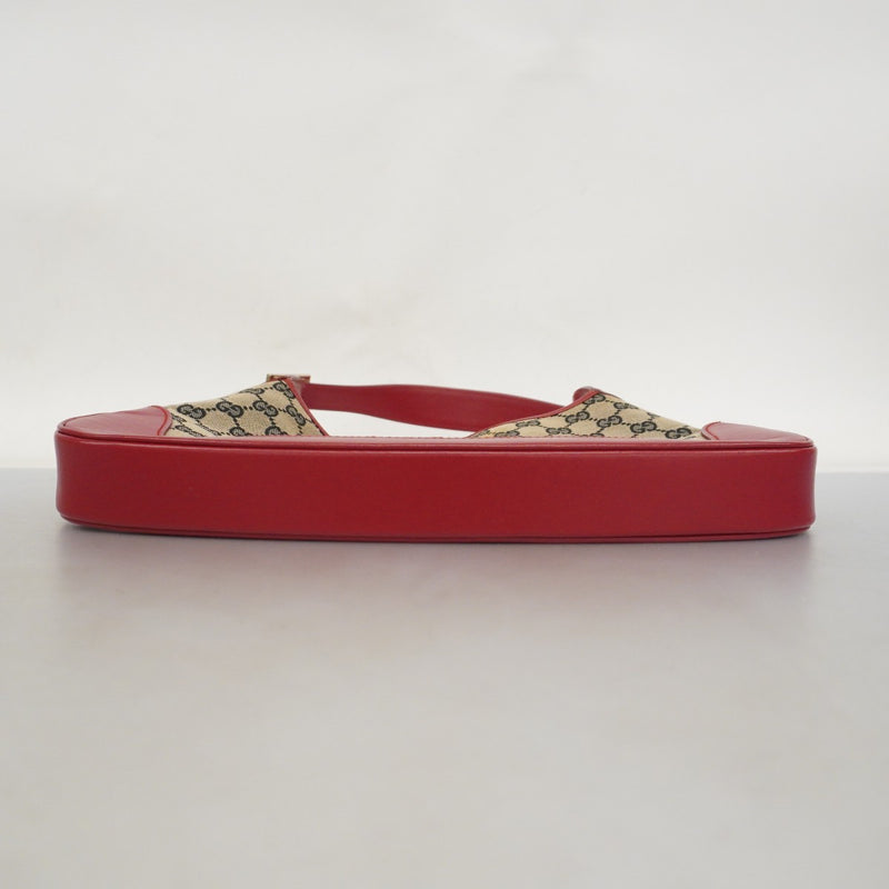 【5id4351】グッチ ショルダーバッグ GGキャンバス/ジャッキー 001 3306 キャンバス ブラック レッド ゴールド金具【中古】レディース
