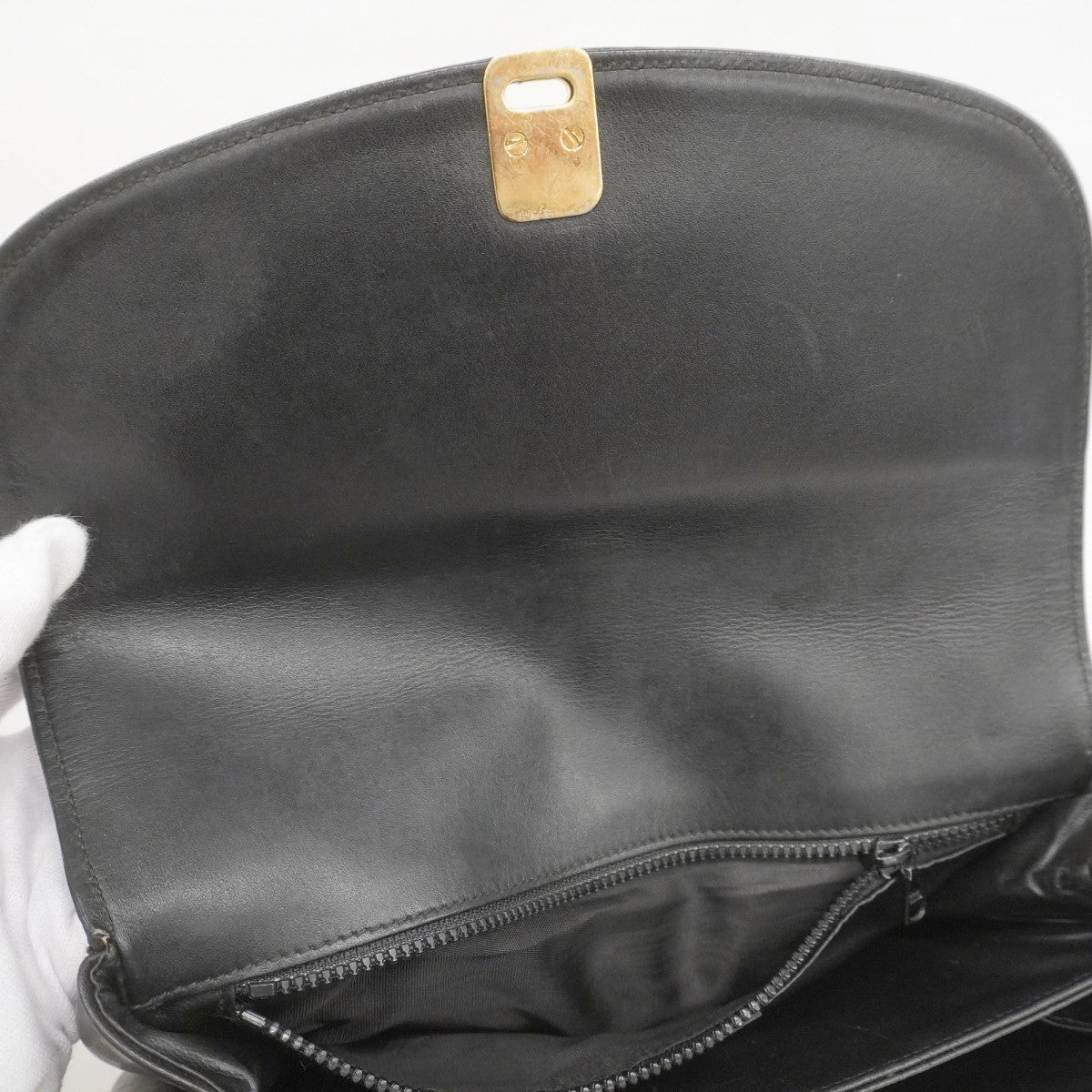 【5id4364】セリーヌ ショルダーバッグ マカダム キャンバス ブラック ゴールド金具【中古】レディース