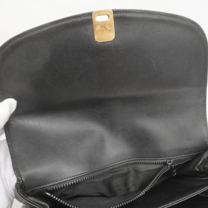 【5id4364】セリーヌ ショルダーバッグ マカダム キャンバス ブラック ゴールド金具【中古】レディース