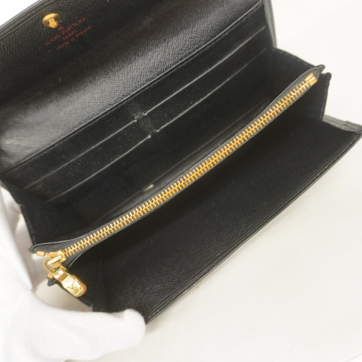 【5id4442】ルイヴィトン 長財布 エピ ポルトフォイユサラ M63742 ノワール【中古】レディース