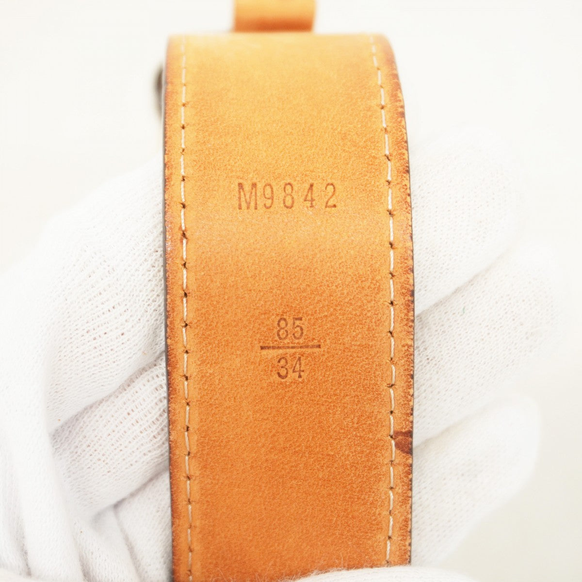 【5id4444】ルイヴィトン ベルト モノグラム サンチュールオヴァール M9842 ブラウン【中古】メンズ