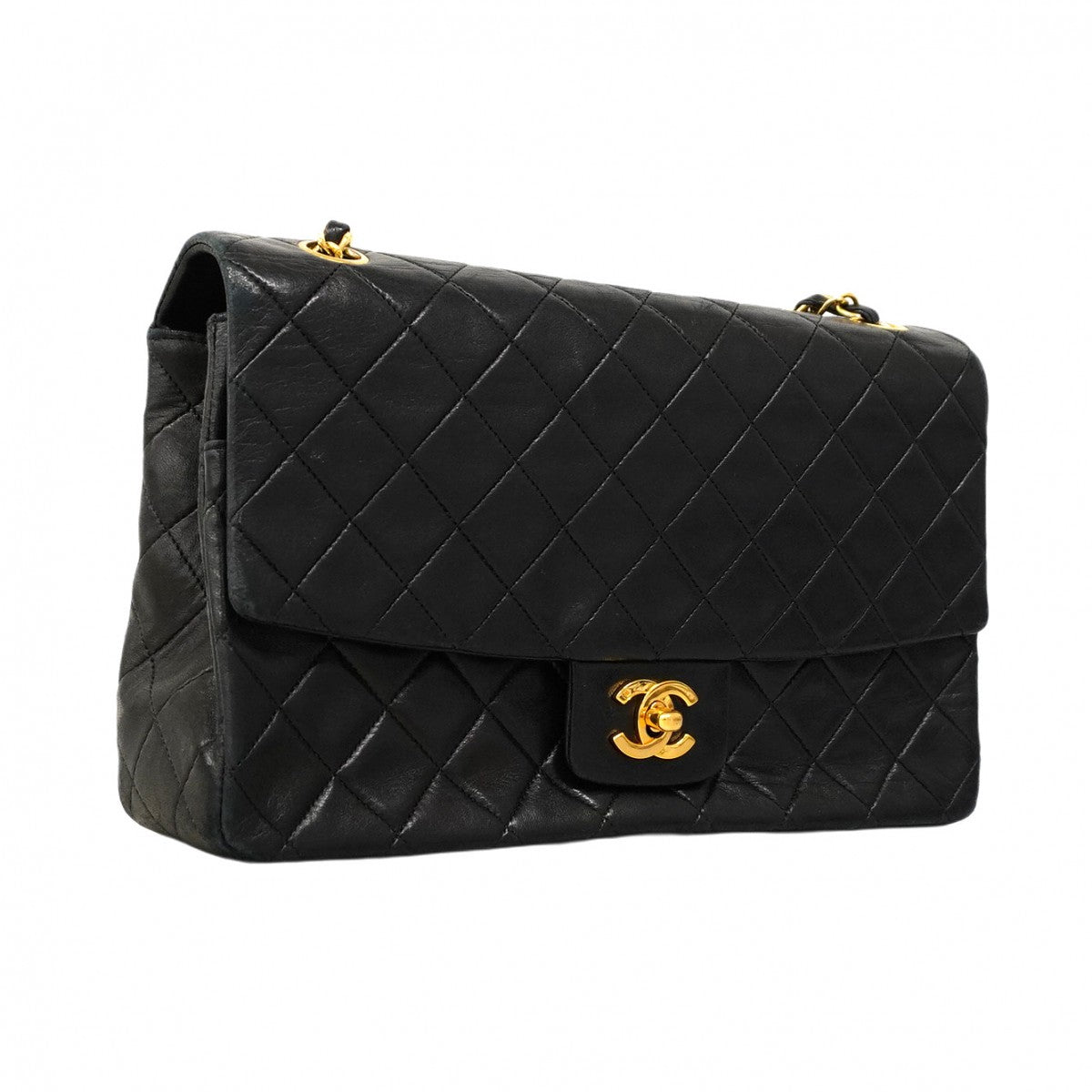 希少 VINTAGE CHANEL サテン地×ラムスキン ショルダーバッグ CHANEL ミニマトラッセサテンチェーンショルダーバッグ #vintage