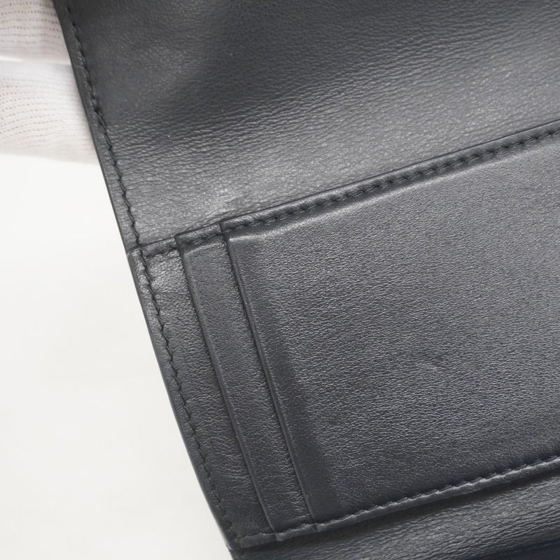 ★SALE【5id5033】クリスチャンディオール 三つ折り財布 トロッター キャンバス ネイビー ゴールド金具【中古】レディース