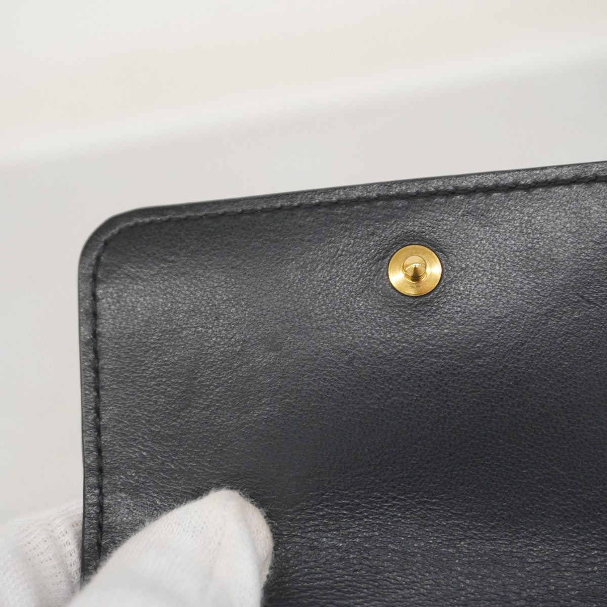 ★SALE【5id5033】クリスチャンディオール 三つ折り財布 トロッター キャンバス ネイビー ゴールド金具【中古】レディース