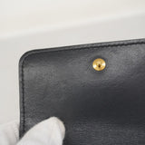 ★SALE【5id5033】クリスチャンディオール 三つ折り財布 トロッター キャンバス ネイビー ゴールド金具【中古】レディース