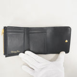 ★SALE【5id5033】クリスチャンディオール 三つ折り財布 トロッター キャンバス ネイビー ゴールド金具【中古】レディース
