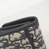 ★SALE【5id5033】クリスチャンディオール 三つ折り財布 トロッター キャンバス ネイビー ゴールド金具【中古】レディース