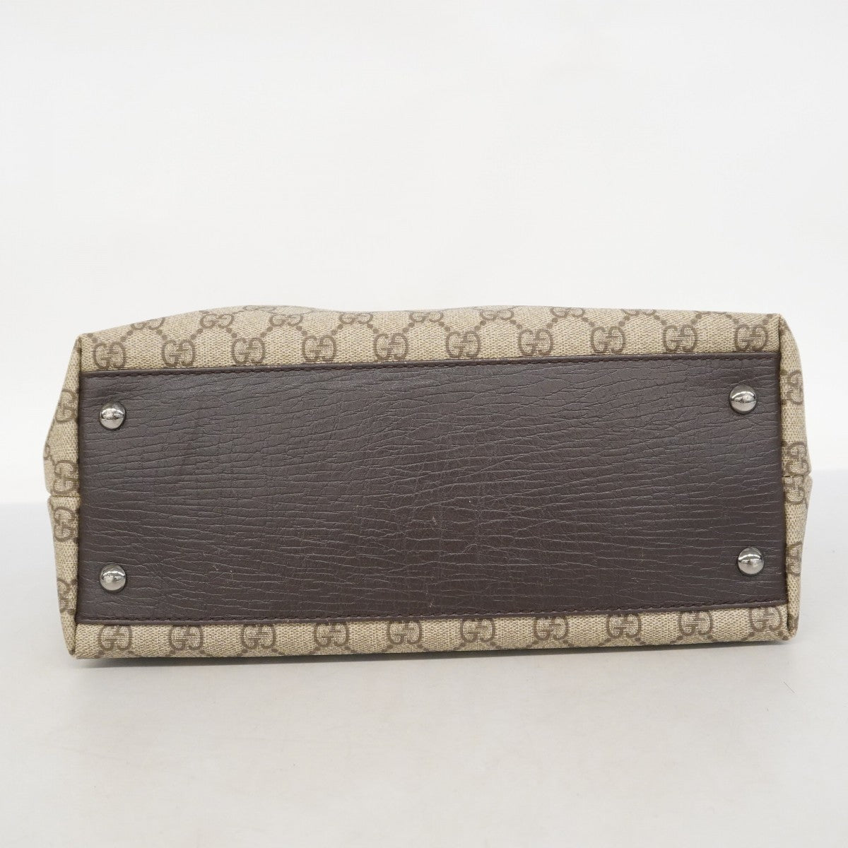 【5id5035】グッチ トートバッグ GGスプリーム 1331220 PVC ブラウン シルバー金具【中古】レディース