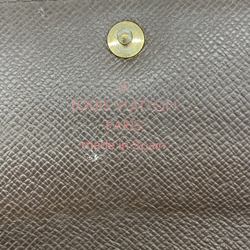 【5id5181】ルイヴィトン 長財布 ダミエ ポシェットポルトモネクレディ N61724 エベヌ【中古】レディース