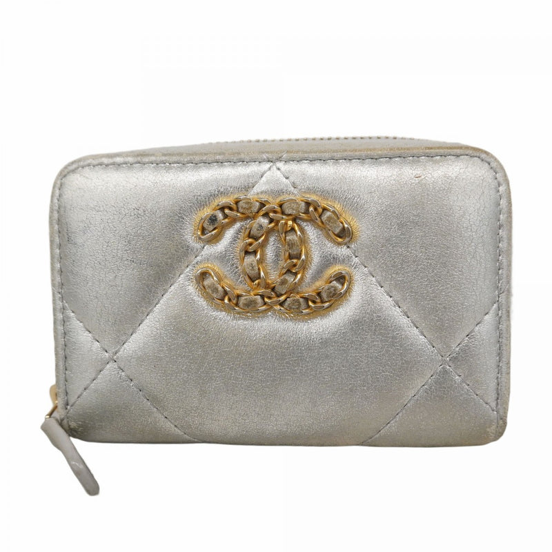CHANEL シルバー コインケース 5id5278-h】シャネル コインケース シャネル19 ラムスキン