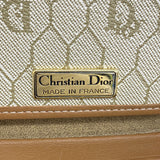 ★SALE【5ie5728】クリスチャンディオール ショルダーバッグ ハニカム PVC ベージュ ブラウン ゴールド金具【中古】レディース