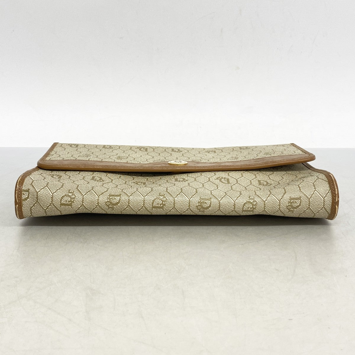 ★SALE【5ie5728】クリスチャンディオール ショルダーバッグ ハニカム PVC ベージュ ブラウン ゴールド金具【中古】レディース