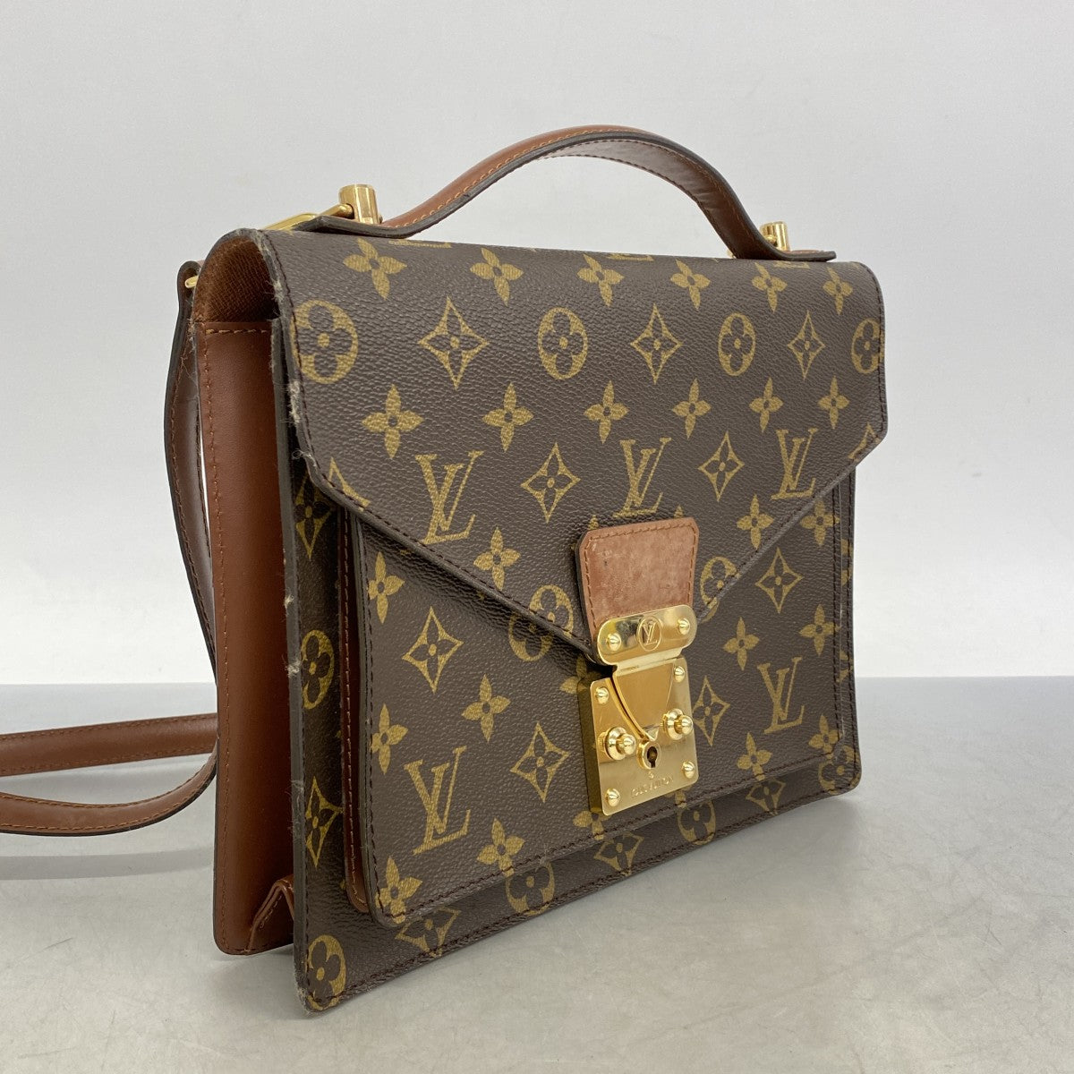 LOUIS VUITTON ハンドバッグ モノグラム モンソー レザー ブラウン 楽天市場】【廃盤】LOUIS VUITTON ルイヴィトン モンソー