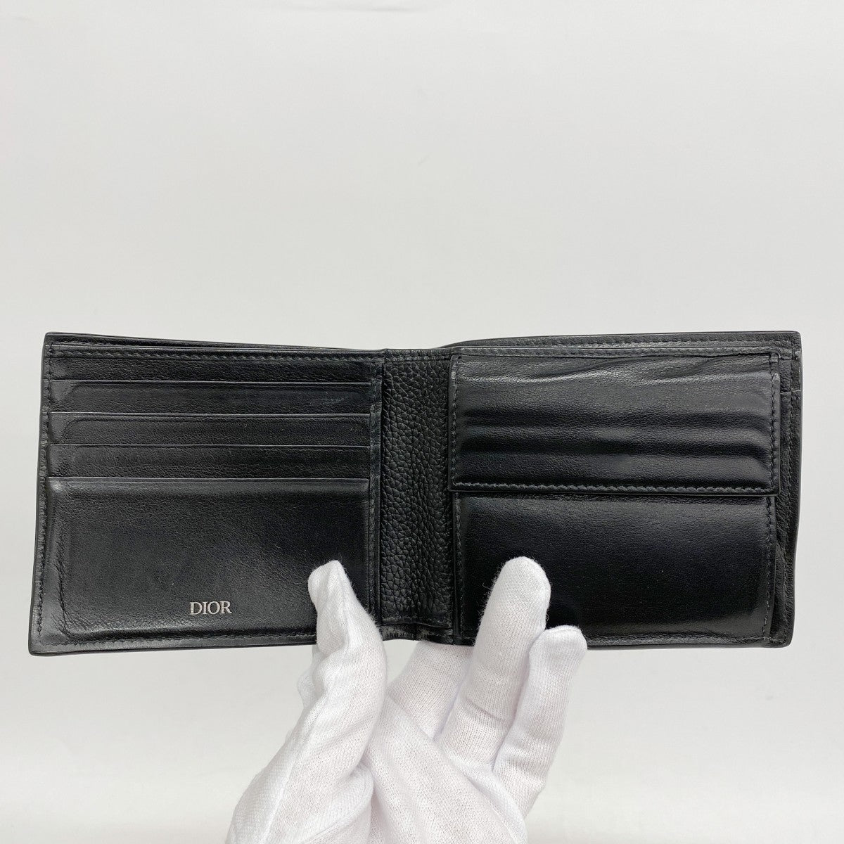 ★最終価格【5ie5757】クリスチャンディオール 財布 CDアイコン レザー ブラック シルバー金具【中古】メンズ
