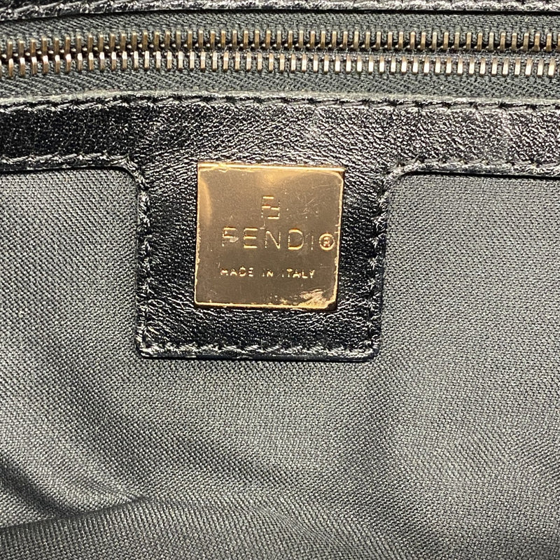 【5ie5851】フェンディ ショルダーバッグ ズッキーノ ナイロンキャンバス ブラウン ブラック ピンクゴールド金具【中古】レディース