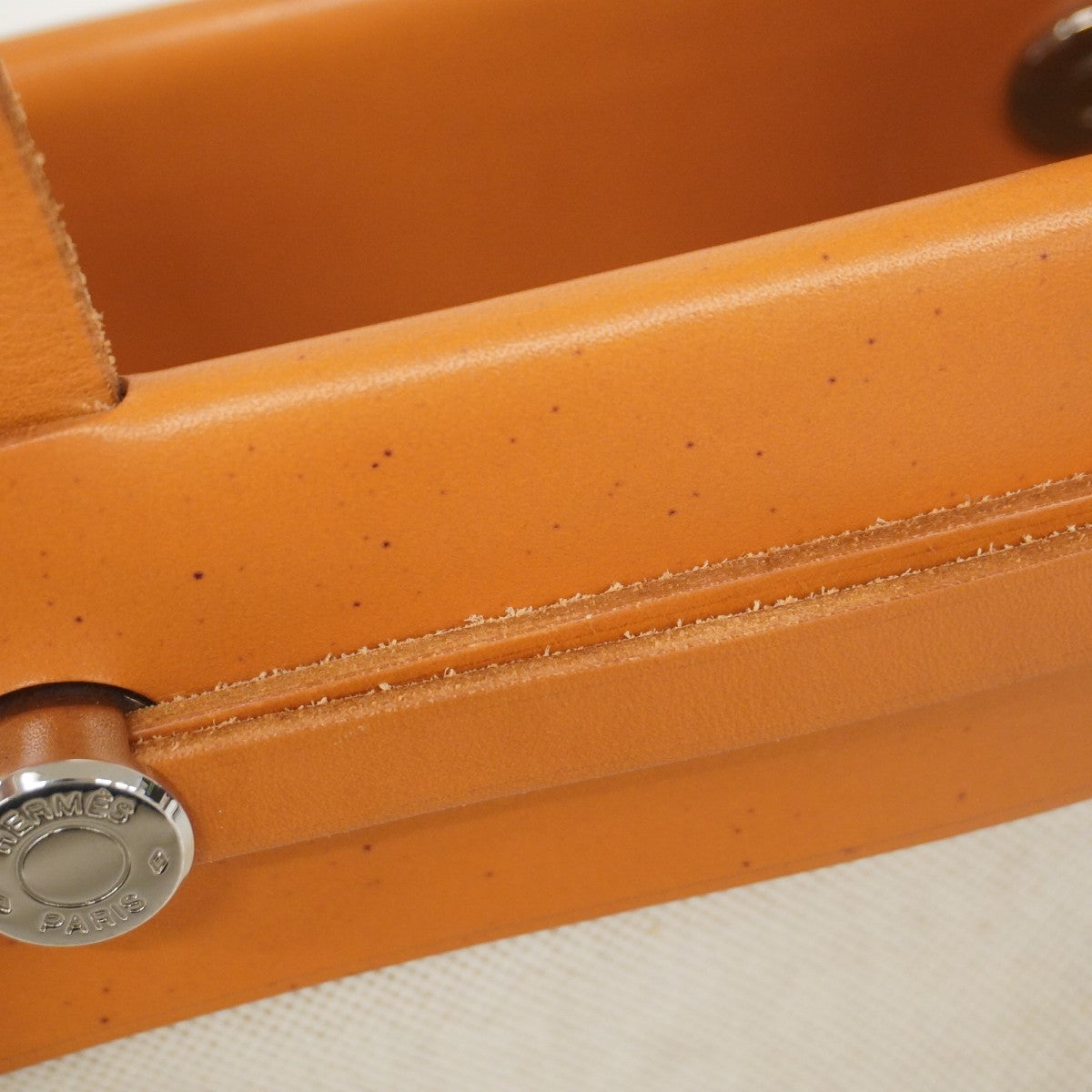 【5ie5921-h】エルメス トートバッグ エールバッグカバスMM トワルアッシュ ナチュラル シルバー金具 □F刻印【中古】レディース