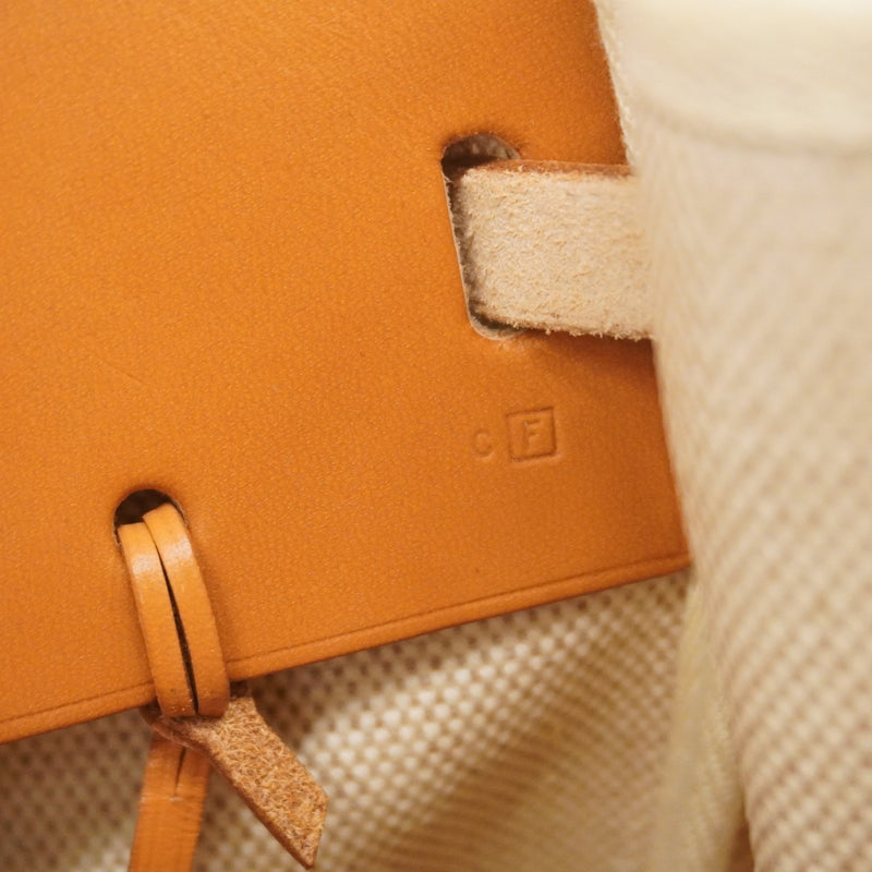 【5ie5921-h】エルメス トートバッグ エールバッグカバスMM トワルアッシュ ナチュラル シルバー金具 □F刻印【中古】レディース
