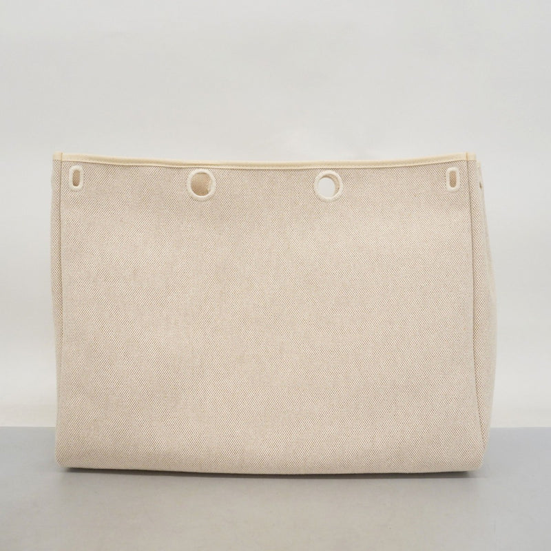 【5ie5921-h】エルメス トートバッグ エールバッグカバスMM トワルアッシュ ナチュラル シルバー金具 □F刻印【中古】レディース