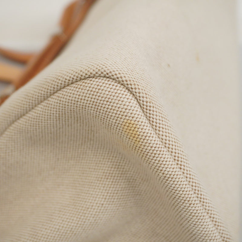【5ie5921-h】エルメス トートバッグ エールバッグカバスMM トワルアッシュ ナチュラル シルバー金具 □F刻印【中古】レディース